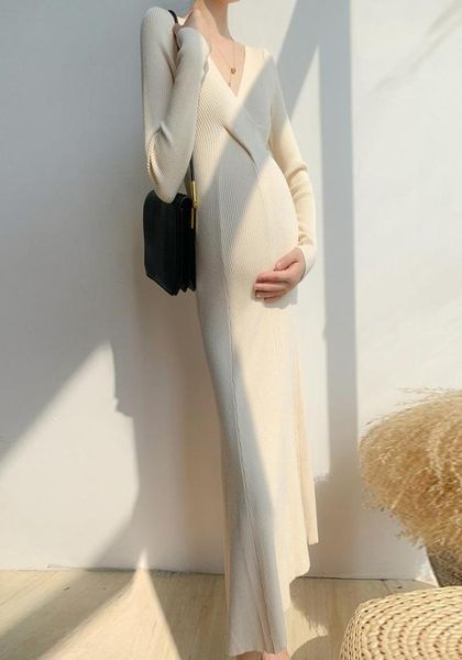

maternity dresses apricot black casual shoot long sleeve pography props pregnancy dress for pregnant women039s clothing, White