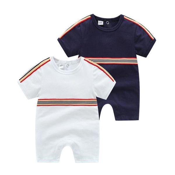

fashion 2021 toddler newborn designer baby boys girls romper short sleeve cotton infant kids cloth jumpsuit playsuit outfits child209x, Blue