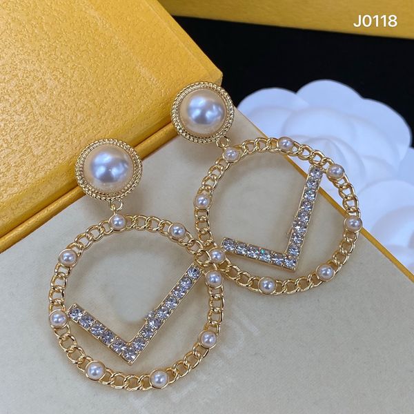 

women's designer hoop earrings pearl pendant fashion jewelry designers diamonds gold hoops earrings luxury f leeter earring studs gifts, Golden;silver