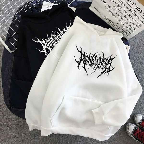 

women's hoodies sweatshirts hip hop men's winter gothic long sleeve hooded sweatshirt harajuku streetwear oversized women y2k clot, Black