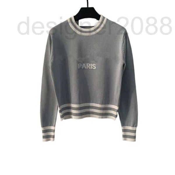 

women's sweaters designer womens woman designer cardigan knit letter print round crow neck stripe knitwear long sleeve clothes pullover, White;black
