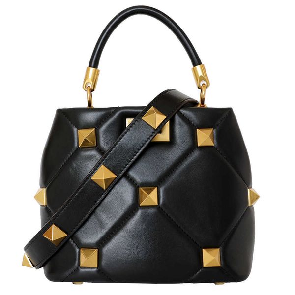 

designer bag 2022 rivet sheepskin bags bucket handbags for women new luxury genuine leather mini bag
