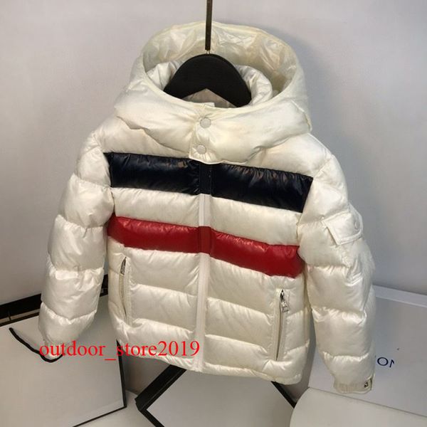 

winter outdoor parka sports down jacket coat white duck windproof parker long leather collar cap warm real wolf fur stylish bomber kids jack, Red