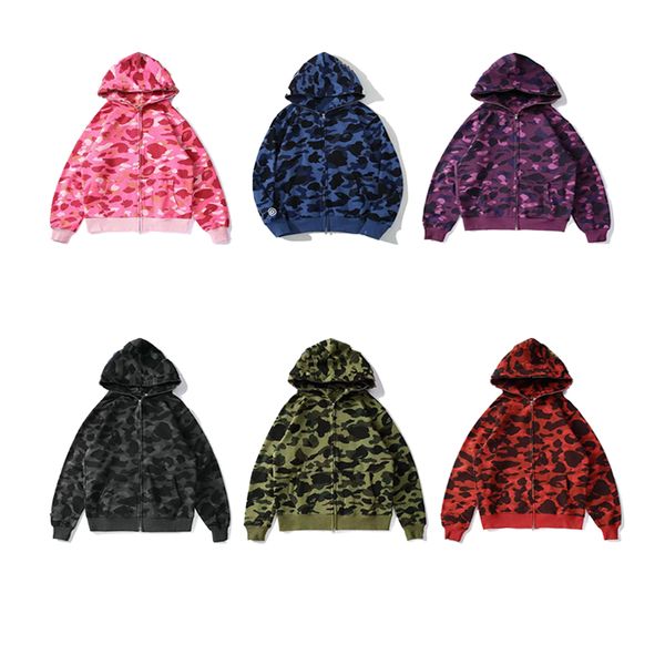 

men's hoodies designer sweatshirts coat camouflage print zipper cardigan casual and fashionable street clothes classic 6 colors size m-, Black