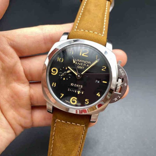 

superclone vs pernahai multifunctional automatic mechanical watch fine steel case leather business casual men's kyn7, Slivery;brown