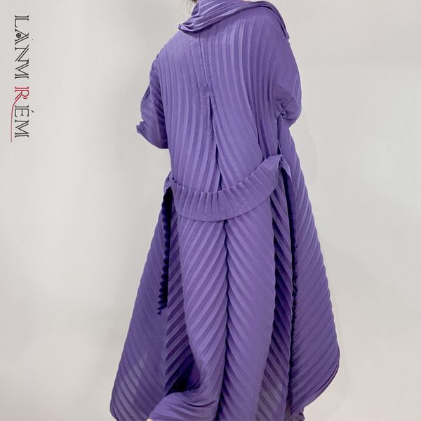 

women's trench coats lanmrem autumn pleated windbreaker female solid color loose long sleeve with belt coat fashion 2w1916 221121, Tan;black