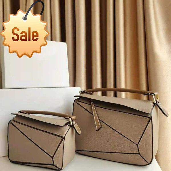 

luxury designer handbags women's printed leather jigsaw geometric bag mini contrast color pillow single shoulder messenger bags factory
