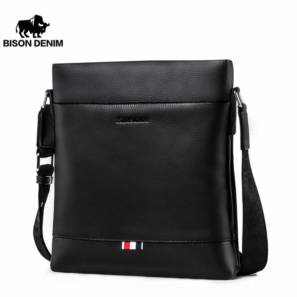 

designer bag bison denim genuine leather handbag male casual crossbody luxury man shoulder husband messenger bag bolso de hombre n2821