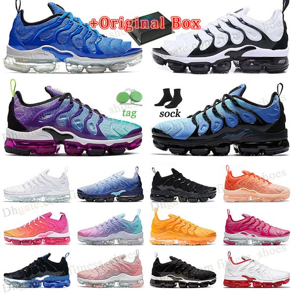 

plus tn running shoes vapourmaxs with box new hyper blue viole violet triple white pure platinum grape racer blue midnight us13 eur36-47 men