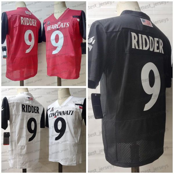 

american college football wear ncaa football jersey cincinnati bearcats 9 desmond ridder black red white university mens jerseys