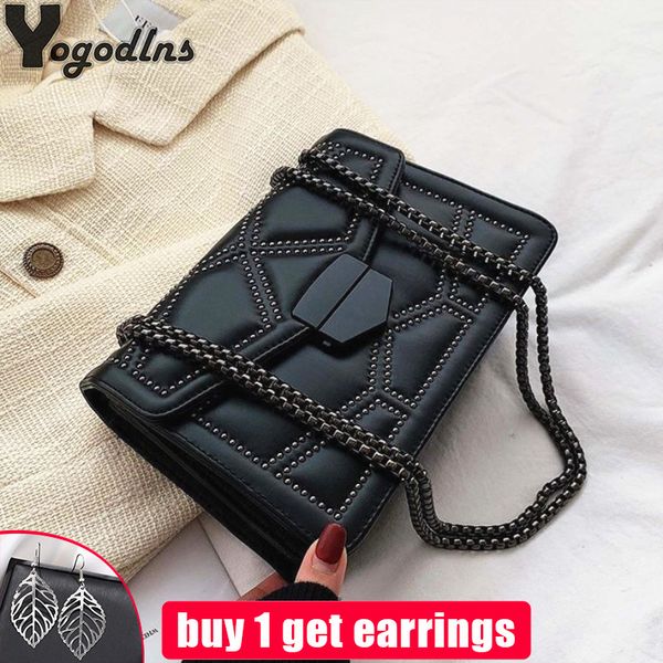 

evening bags rivet chain small crossbody for women shoulder messenger bag lady luxury handbags 221119