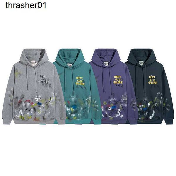 

men's hoodies sweatshirts designer winter fashion galery dept painted speckle print men women's fashion hoodie, Black