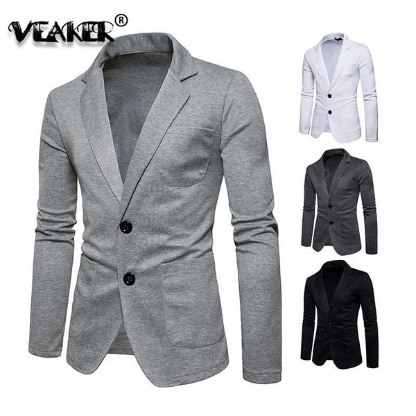 

men's suits blazers spring knitted men casual knit slim suit jackets business brand casaco masculino male waite grey 221121, White;black