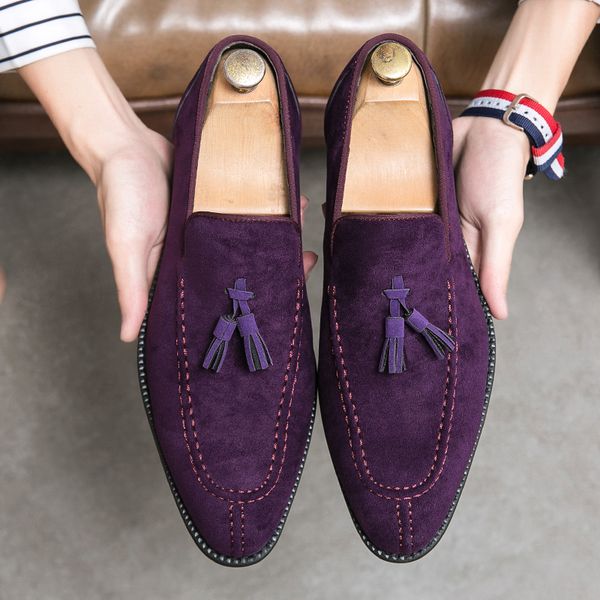 

dress shoes arrival british men's blue purple tassel style oxford moccasins wedding prom homecoming party footwear zapatos hombre 22112, Black