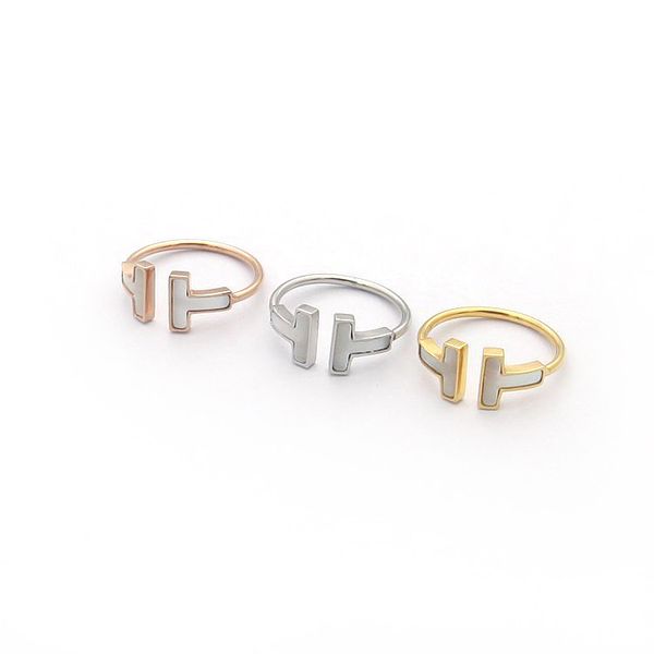 

couple rings womens shell opening rings designer jewelry mens jewellery ring gold/silvery/rose gold full brand as wedding christmas gift, Silver