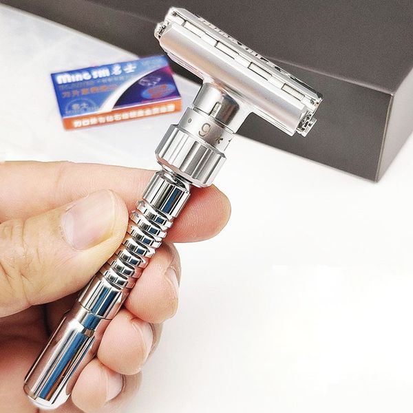 

razors blades men metal adjustable double edge classic safety razor with 5 blades 221119