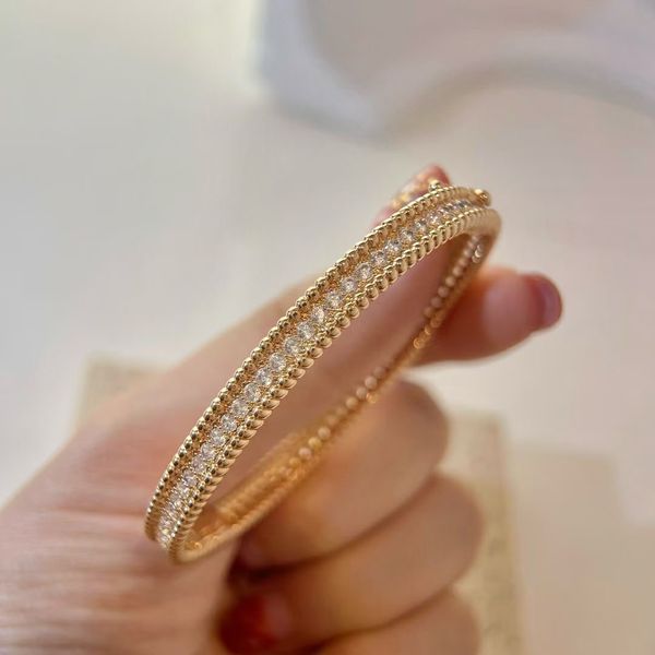 

2022 luxury quality charm punk bangle in two colors plated have box stamp sparkly diamond ps4342, Golden;silver