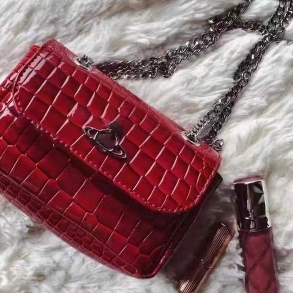 

evening bag designer shoulder bag queen vivian tote bag fashion crocodile pattern slant flip tote bag mini personality solid color