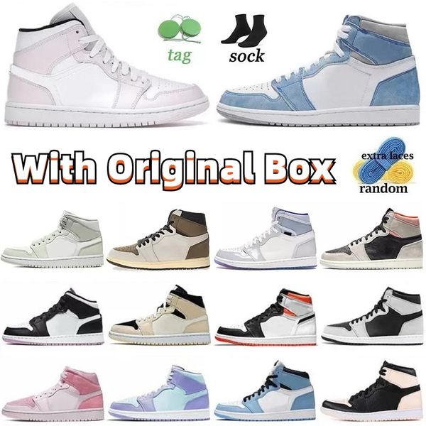 

boot 2023 high shoes with box 2022 basketball mens 1 1s jumpman og hyper royal white shadow designer sneakers obsidian university blue unc m, Black