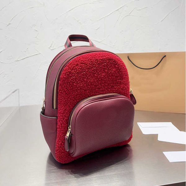 

designer backpack schoolbags women winter plush purse handbag high capacity traveling backpack handbags casual luxury luggage messenger book