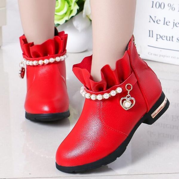 

boots kids snow short ankle patent leather fashion boys girls autumn boot platform zipper non slip children flat shoes 221121, Black;grey