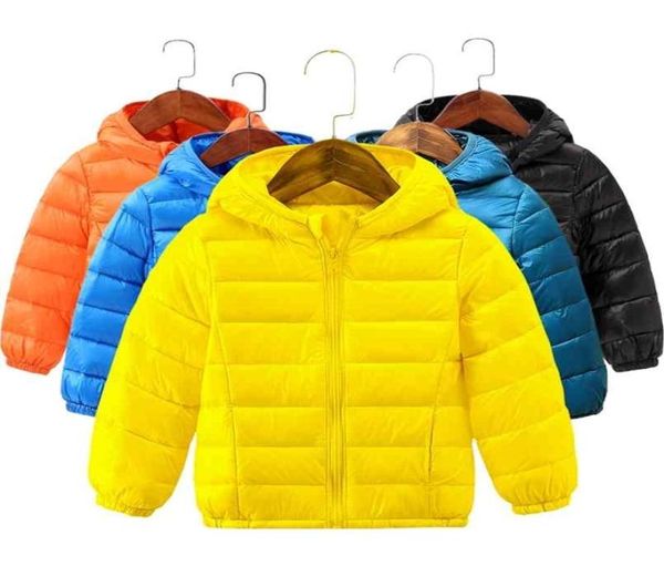 

boys girls winter coat ultra light down jacket kids hooded outerwear coat lightweight kids clothes 18year 2108123321802, Blue;gray