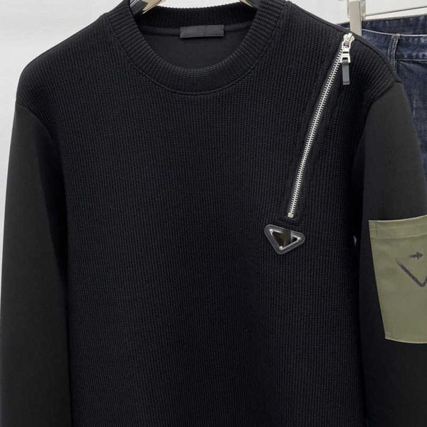 

men's sweaters designer high version sweater mens sweatshirt triangle embroidered hoodie vers designer sweaters men women pullover jack, White;black