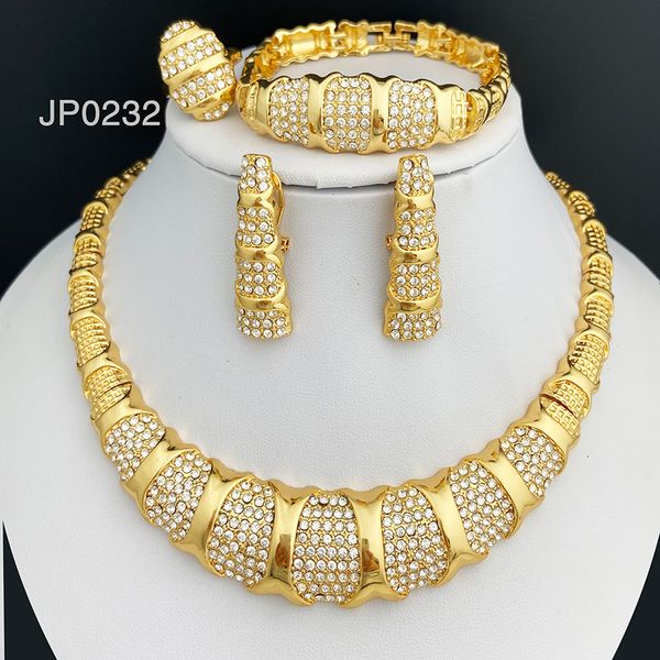 

wedding jewelry sets italy design ladies gold color bamboo knots shape necklace ring bracelet luxury set party gift 221119, Slivery;golden