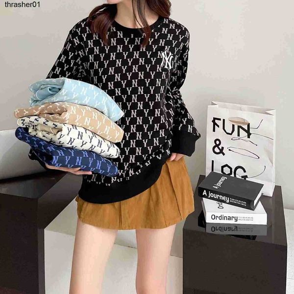 

men's hoodies sweatshirts designer mlb flower over print neck sweater men women couples loose winter new fashion streetwear hoodie, Black