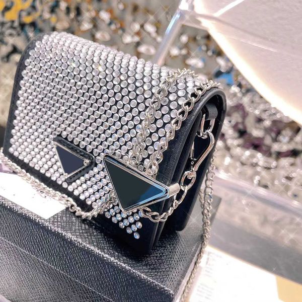 

shoulder bags luxurys handbags designers diamonds sparkling fashion chains beaded crossbody bag evening bag leather totes luxury silver