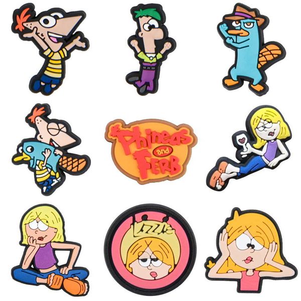 

1pcs cartoon character croc charms pvc shoe decorations for clog sandals accessories kids girls boys holiday party gifts, White;pink