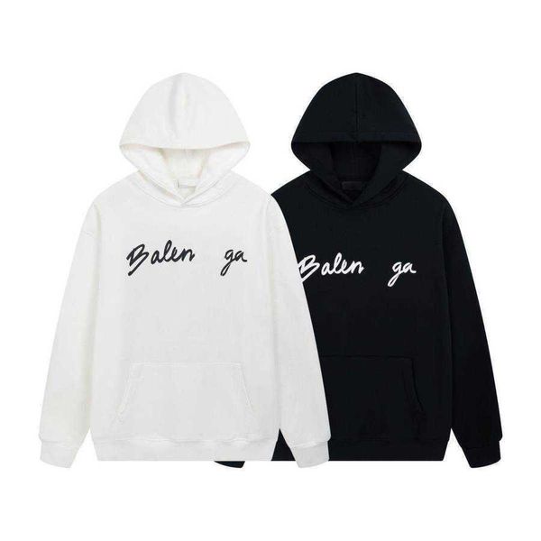 

fashion brand designer hoodie balanciagas classic autumn and winter versatile loose casual men's and women's coats, Black