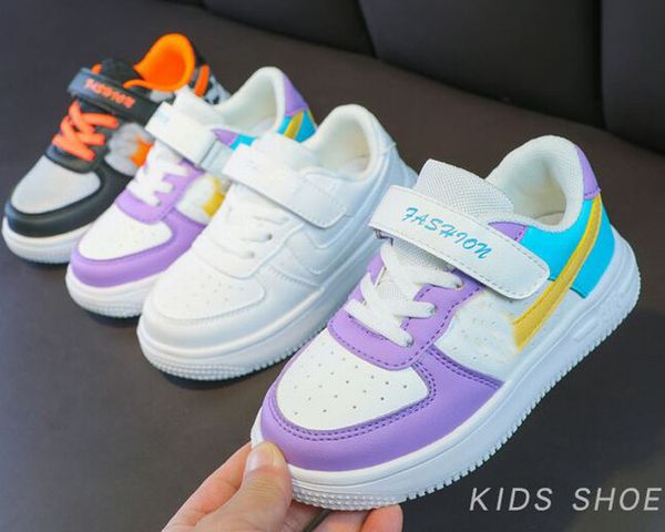 

kids sneakers macaron style children's baby board child boys girls soft sports skateboarding running shoes, Black