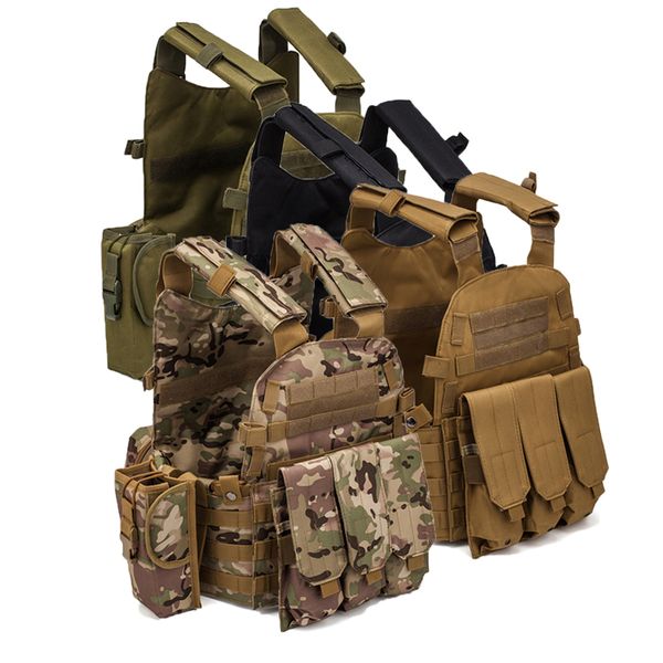 

men's vests men 6094 multicam camo tactical molle modular body ammo airsoft paintball combat military hunting clothes accessories 22112, Black;white