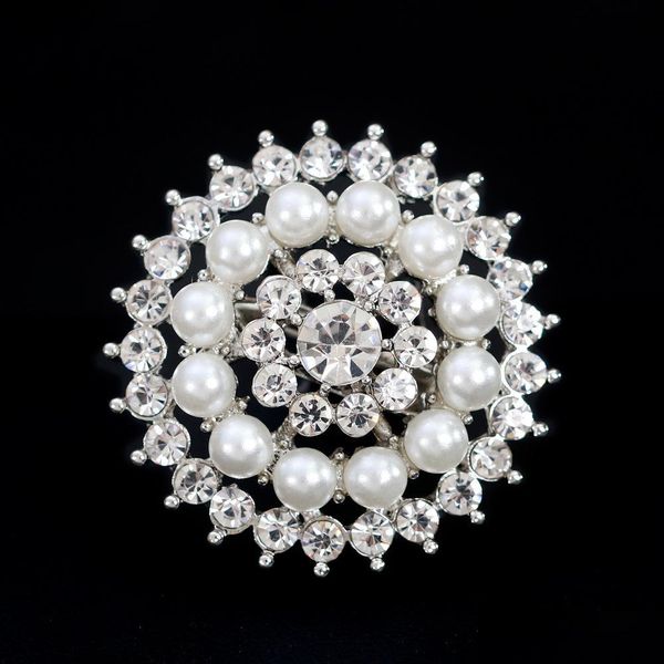 

pins brooches fashion crystal diamond brooch pins pearl flower bouquet for women jewelry gift drop delivery dhgke, Gray