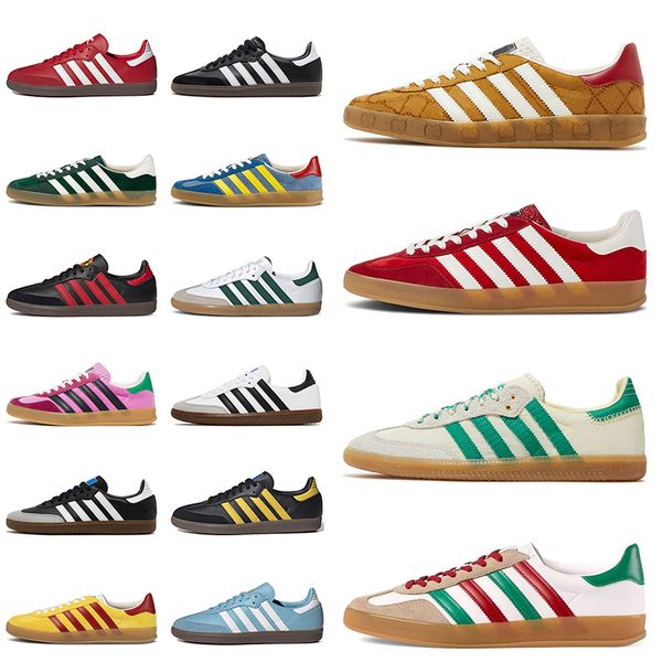 

samba vegan gazelle designer shoes platform sneakers gazelles trainers monogram white black gum red velvet pink wales bonner women mens spor
