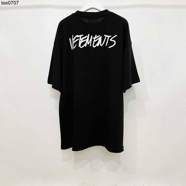 

vetements designer compact print high street designer fashion short sleeve summer t-shirt loose men and women lovers cotton tee, White;black