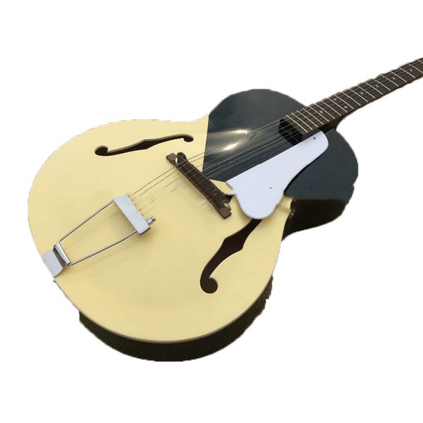 

new arrivalelectric guitar cream black solid color.rosewood fingerboard chrome parts