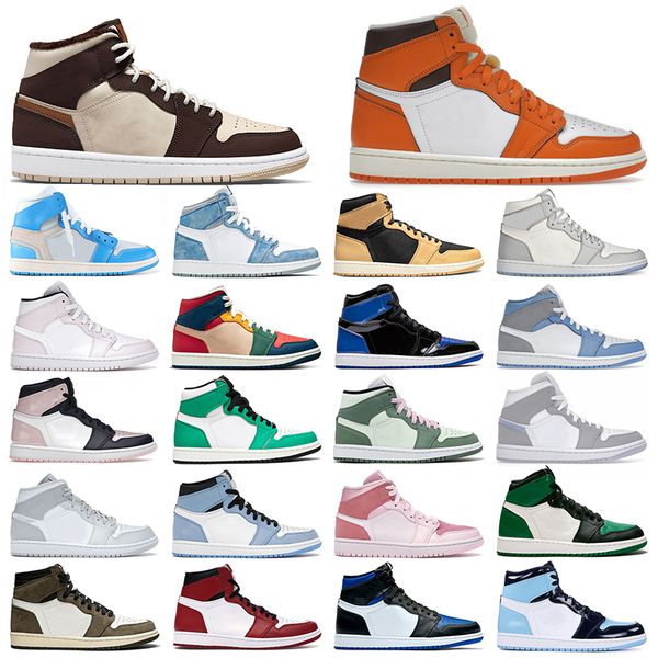 

mens womens basketball shoes jumpman 1 1s trainers 1s starfish denim lucky green mid dutch green patent bred rebellionaire banned sneakers