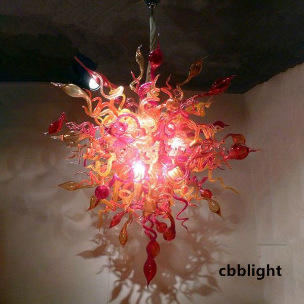 

modern pendant lamps 36x48 inches red and orange color hand blown glass chandelier led light ceiling lighting borosilicate murano style glas