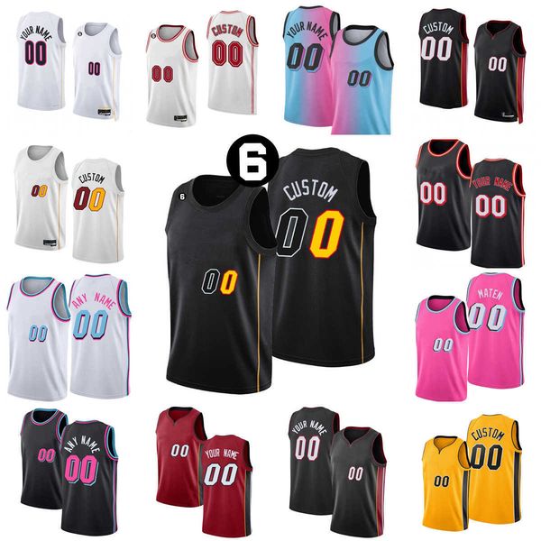 

custom printed 2022-23 new basketball jerseys 77 omer 5 nikola yurtseven jovic 40 udonis 9 dru haslem smith 8 jamal cain 24 haywood highsmit, Black;red
