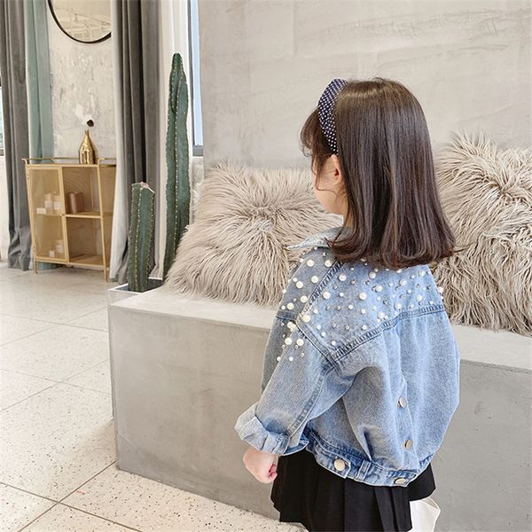 

others apparel spring and autumn 2022 new children's fashion korean girls' baby denim jacket coat, Black;white