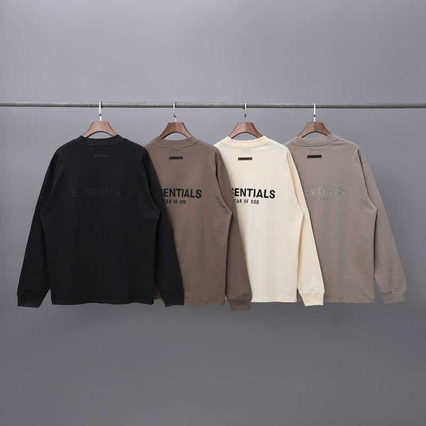 

mens hoodies essentialss fashion woman's sweatshirt double thread letter high long sleeve t-shirt new fashion loose casual luxury shirt, Black
