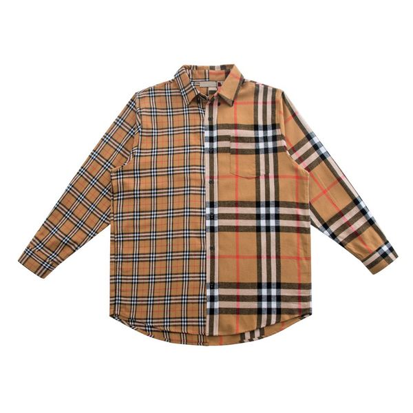 

men's shirt spring and autumn classic mosaic yin yang plaid long sleeve unique design wool yarn finished product sincere work, White;black