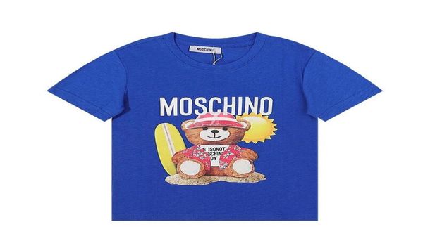 

summer baby clothes kids designer tshirts white short sleeve lovely bear tshirt for boys girls clothing d12889284t4043381, Blue