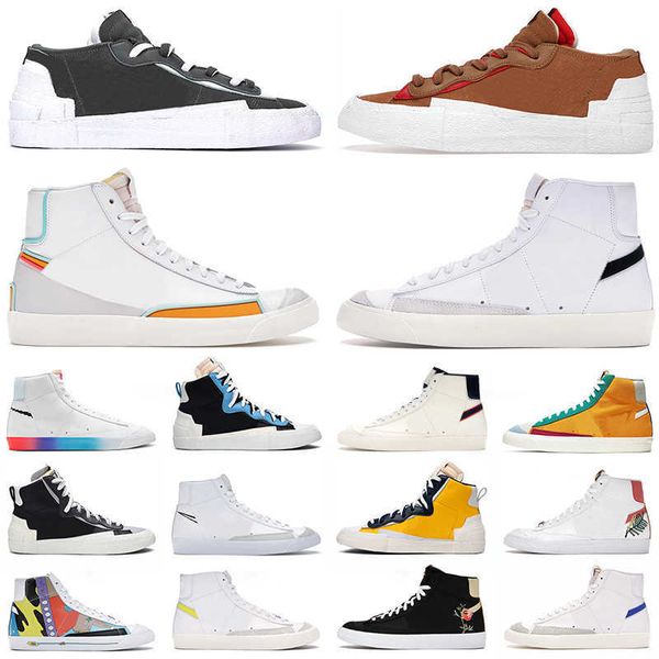 

casual shoes mens trainers platform sneakers black white multi color pink foam optic yellow kumquat british tan blazer mid 77 vintage low