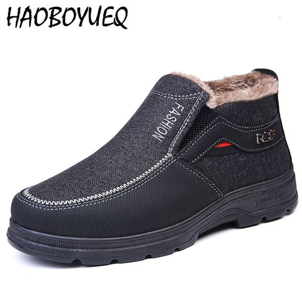 

boots men winter keep warm ankle botas comfortable outdoor sneakers sports casual shoes plus size 48 zapatillas hombre 221121, Black