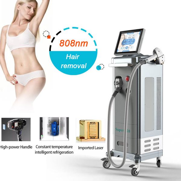 

diode laser hair removal 808 755 1064nm 3 wavelengths system professional skin rejuvenation beauty salon equipment 600w 1000w machine for al, Black