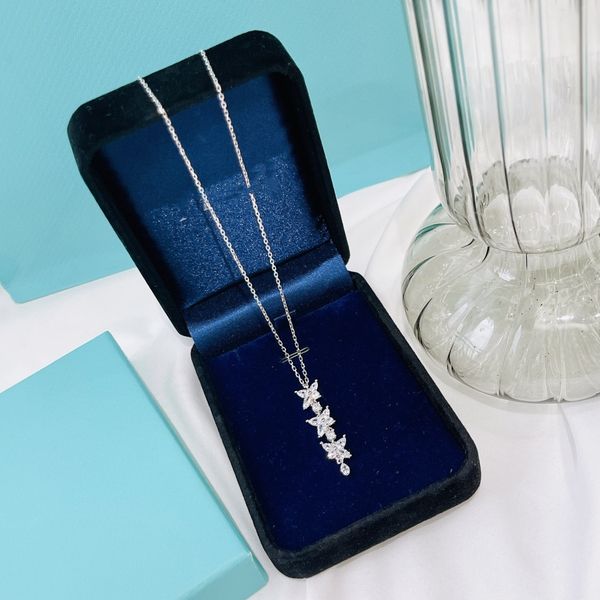 

luxury pendant necklace victoria brand designer sterling silver four leaf clover zircon statement crystal flower charm necklace for women wi