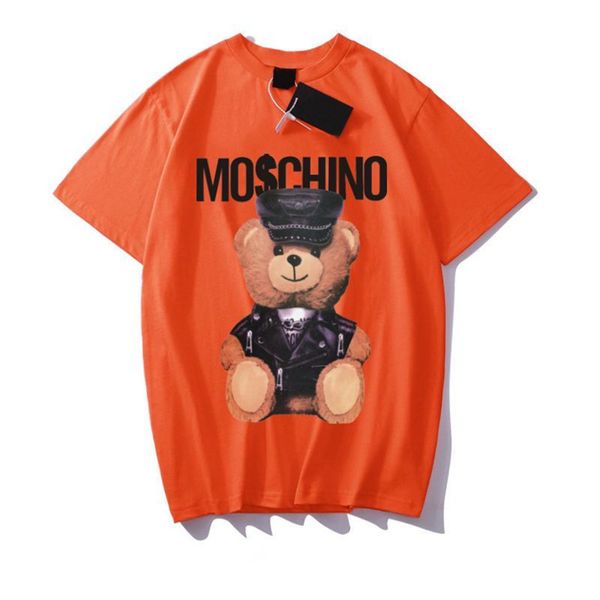 

women's t-shirt letter print t shirts black fashion designer summer bear tshirt 100% cotton short sleeve tee mens clothes t-shirt for w, White